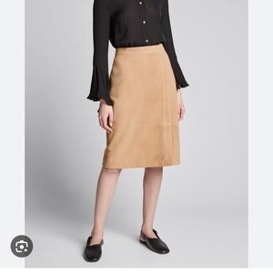 Kobi Halperin suede tan skirt